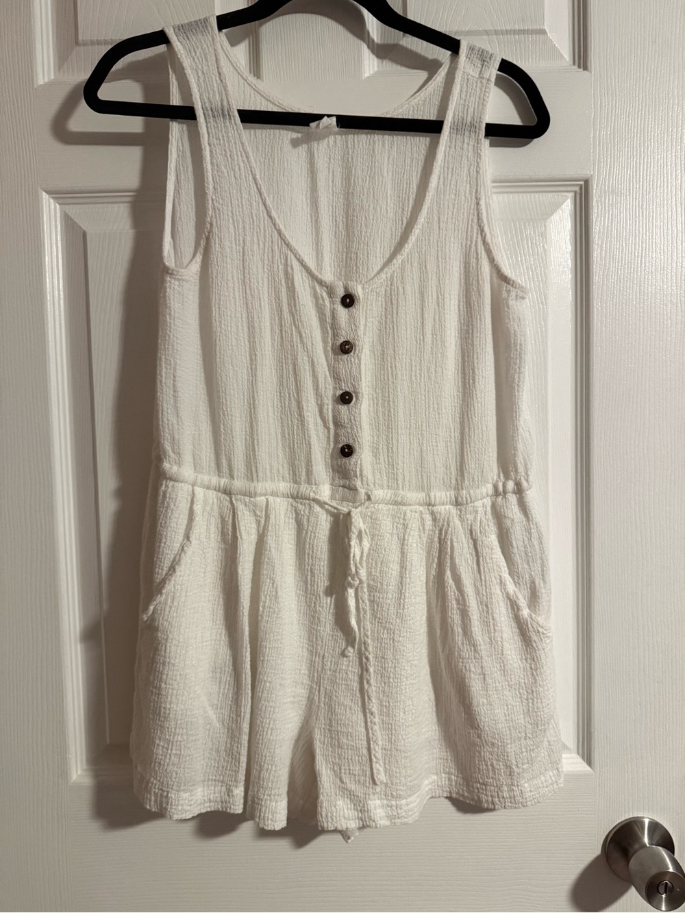 Flawless White Textured Jumpsuit - Women's